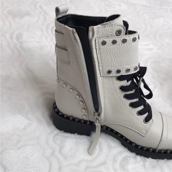 Sam Edelman 5 white Jennifer studded combat boot - Picture 10 of 14